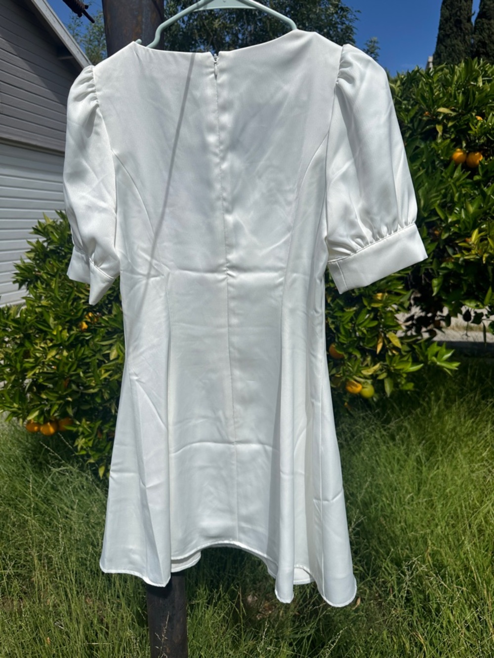 Wayf White Sailor Dress with Black Bow Accent - Picture 3 of 3